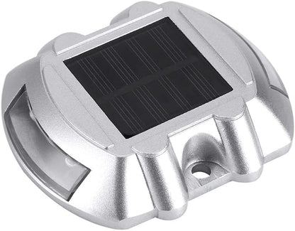 Ymiko Solar Pathway Lights, 6 LED Outdoor Water Driveway Lights with Casting Aluminum Construction, for Road Yard Garden Pathway (Green)