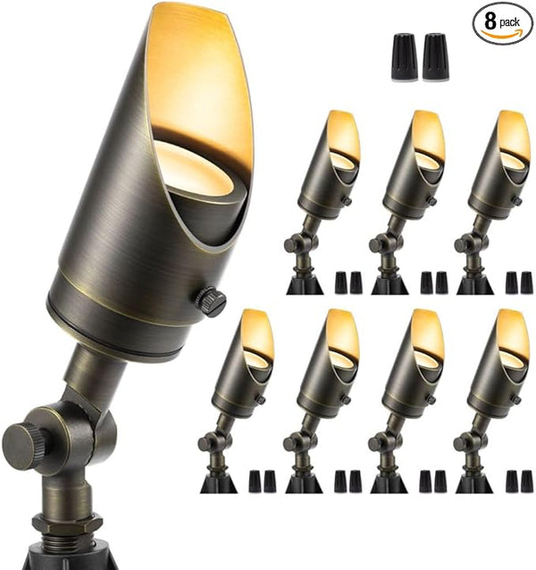 Gardenreet Brass Spot Light - Outdoor Landscape Spotlights Low Voltage, LED 12V Landscaping Uplights All Weather | Lumora