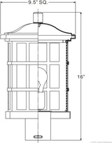 Urban Ambiance Luxury Craftsman Outdoor Post Light, Medium Size: 16.5" H x 9.5" W, with Tudor Style Elements | Lumora