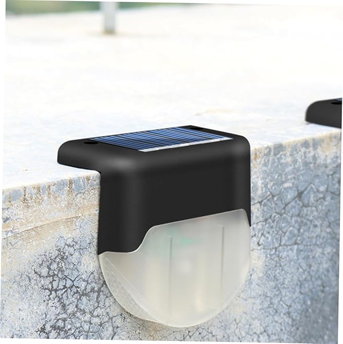 TIDTALEO Solar Outdoor Stair Light Warm LED Solar Powered Handrail Fence Lamp for Garden Patio Pathway Easy Installation Weather-resistant Lighting
