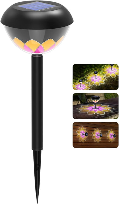 olar Pathway Light, 2-in-1 LED Solar Garden Lights, Waterproof Cordless Outdoor Projection Lights for Yard Lawn Backyard Walkway Garden Table Fence Landscape Gifts - Sunflower 1Pack