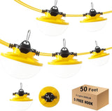 50FT Construction String Light 65W 8000Lm, 5000K Industrial Grade LED String Work - Outdoor Security Flood Light | Lumora