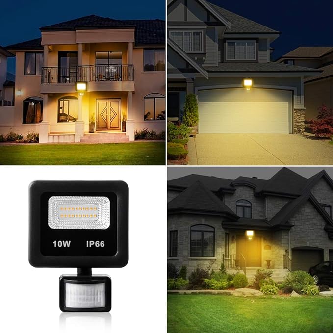Motion Sensor Flood Light Outdoor,10W Security Light, IP66 Waterproof Outdoor Light,1000LM,3200K Motion Security | Lumora