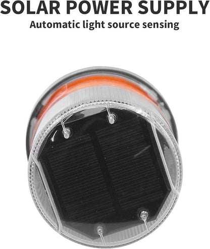 PENCK Solar LED Warning Light Waterproof Driveway Lights Flashing Barricade Light Road Construction Safety Signs Flash Traffic Light for Outdoor Fence Patio Yard Home Pathway Stairs Garden (Amber)