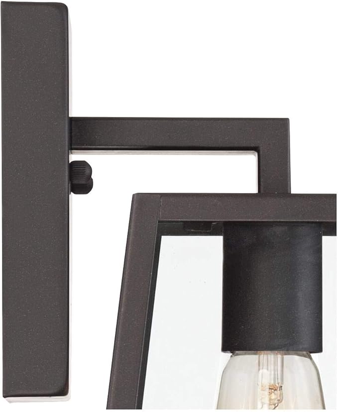John Timberland Arrington Modern Industrial Outdoor Wall Light Fixture Mystic Black Steel 10 3/4" Clear Glass Panel for Exterior House Porch Patio Outside Deck Garage Front Door Garden Home