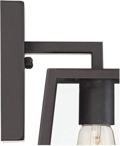 John Timberland Arrington Modern Industrial Outdoor Wall Light Fixture Mystic Black Steel 10 3/4" Clear Glass Panel for Exterior House Porch Patio Outside Deck Garage Front Door Garden Home
