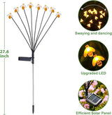 Solar Firework Lights 2Pcs Garden Lights Outdoor Waterproof, 120 LED Distribution in 40 Branches Copper Wire | Lumora