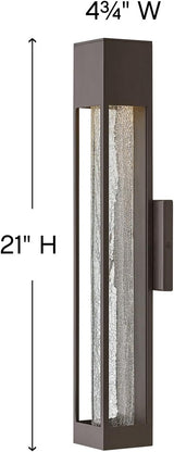 Hinkley Vapor Medium Wall Mount Outdoor Lantern - Modern, 1-Light, Aluminum, Crackle Glass, Bulb Included - Bronze | Lumora