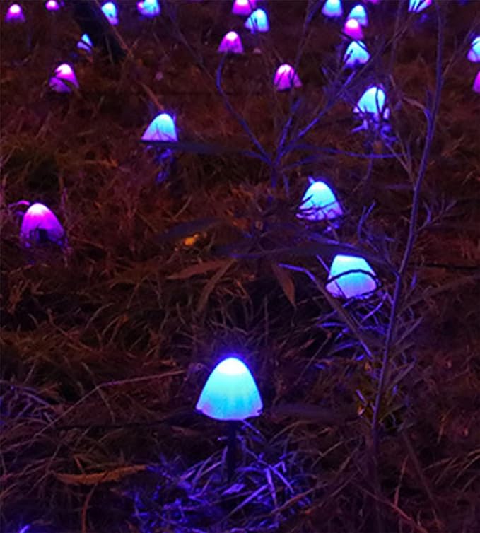 Mini Solar Mushroom Light 8 Modes 11.5ft Solar Pathway Lights 10 LEDS Multi-Color Fairy String Light Outdoor Waterproof Cute Mushroom Shaped Landscape Light for Christmas Halloween Backyard Lawn 1 Set