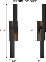 LamQee 31.5" Aluminum Long Outdoor Wall Lights, 3000K 1000LM 20W Integrated LED, Black Modern Exterior Lighting | Lumora