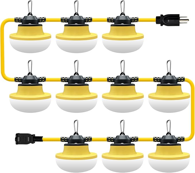 New 100FT Construction String Lights LED Industrial Grade Best for Construction Sites,Renovation | Lumora