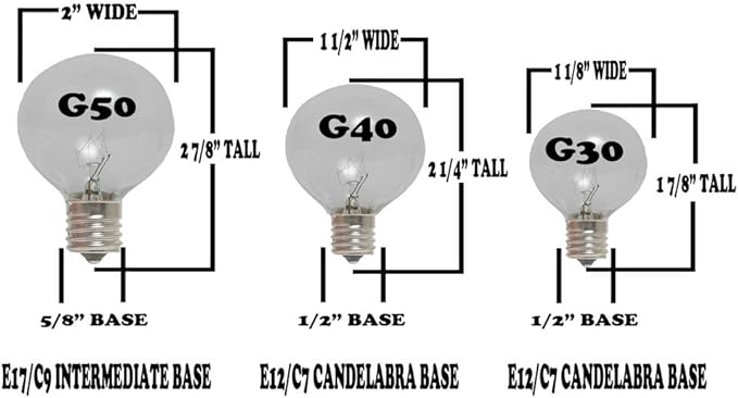 G50 Patio String Lights with 125 Clear Globe Bulbs – Outdoor String Lights – Market Bistro Café Hanging String | Lumora