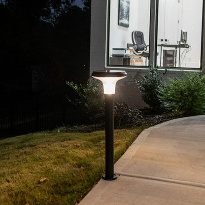 Gama Sonic Vantage Bollard Solar Pathway Light, Black Aluminum, Large 10" Diameter, 31" Tall Height, UltraBright 200 Lumens, Warm White 2700K LED, Waterproof Outdoor Landscape, 314BP250000 (2 Pack)