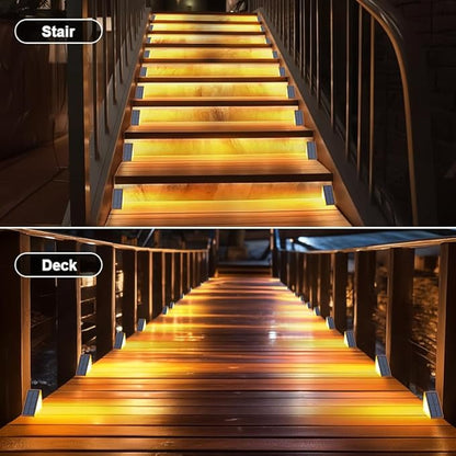 Solar Step Lights for Outside Waterproof IP67, Outdoor Stair Light 6 Pack, Solar Stair Lights Outdoor LED Outdoor Step Lights Decor for Deck, Front Step, Patio, Garden