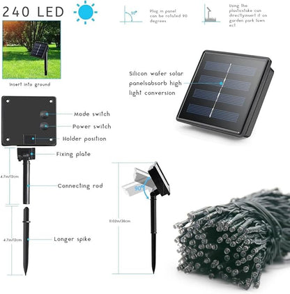 2 Pack Super-Long Solar String Lights Total 170Ft 480 LED 8 Modes Outdoor Waterproof Solar Powered Christmas Fairy Lights for Xmas Tree Garden Home Lawn Wedding Party Decor (Multi Color)