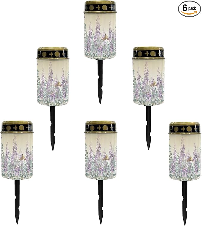Lavender Solar Lights Outdoor Waterproof Solar Pathway Lights LED Solar Lantern Landscape Lighting Solar Stake Lights,Pretty Spotlight,Wall Light Auto On/Off