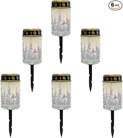 Lavender Solar Lights Outdoor Waterproof Solar Pathway Lights LED Solar Lantern Landscape Lighting Solar Stake Lights,Pretty Spotlight,Wall Light Auto On/Off