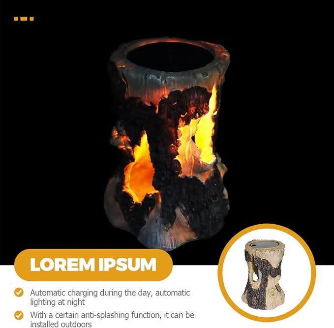 Yardwe Solar Lawn Pathway Lights Outdoor Garden Stump Lamp Solar Yard Lighting Landscape Decor for Park Patio | Lumora
