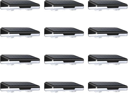 Solar Fence Lights, 12-Pack Solar Deck Lights Outdoor IP65 Waterproof, Fence Light Solar Powered for Fence, Deck, Porch, Backyard, Pathway, Garden - 8 Colors, RGB