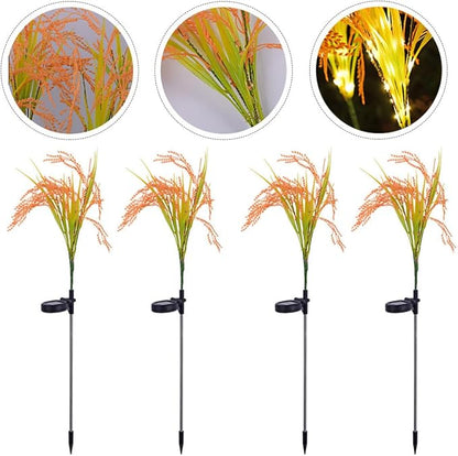 Solar Powered LED Path Lights for Outdoor Yard and Garden Waterproof Solar Lawn Landscape Lights 4pcs Decorative Courtyard Stake Lamps