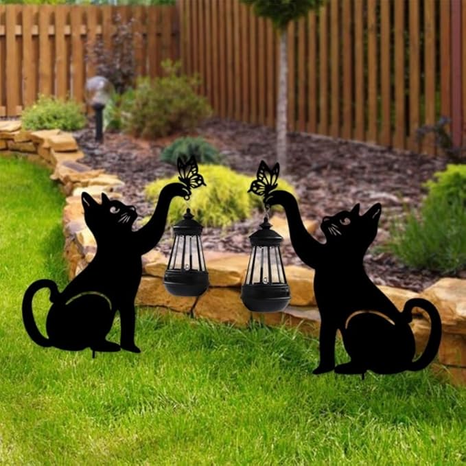 Outdoor Black LED Solar Lawn Lamp for Halloween Christmas New Year Wedding Party Solar Pathway Lamp Waterproof Solar Accent Light