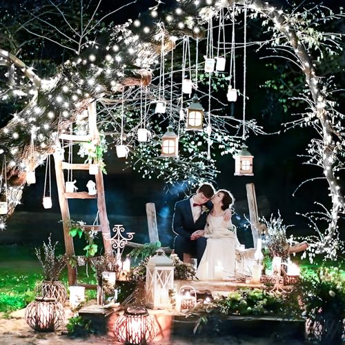 KNONEW 532FT 1600LED Green Wire Outdoor Fairy Lights Plug in Cool White