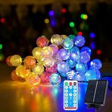 ELINKUME Solar String Lights,50 LEDs 7M/24Ft Multi-Color Crystal Globe 8 Modes Outdoor Garden Patio Porch | Lumora