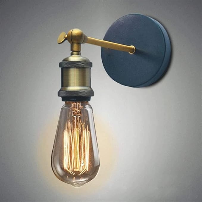 Small Wall Sconce, Vintage Adjustable Swing Arm Wall Lamp, Rotatable Farmhouse Wall Light, Industrial Edison Lamp Deco Lighting Fixture for Reading, Hallway, Aisle, Cafe Shop, Cellar