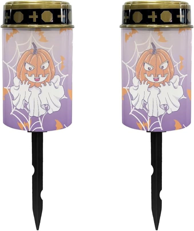 Halloween Solar Lights for Cemetery 2 Pcs Cemetery Ghost Solar Lights Solar Grave Decorations for Cemetery Outdoor Solar Lights Waterproof