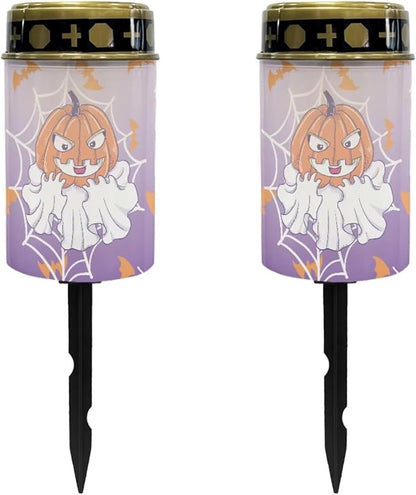 Halloween Solar Lights for Cemetery 2 Pcs Cemetery Ghost Solar Lights Solar Grave Decorations for Cemetery Outdoor Solar Lights Waterproof
