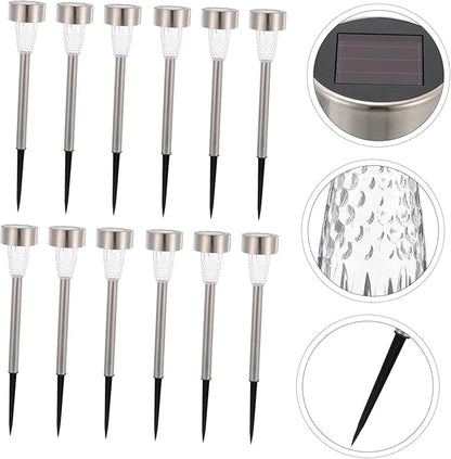 BESPORTBLE 12pcs Solar Pathway Lights Outdoor Solar Stake Light for Patio Decor and Walkway Lighting for Garden Pathways