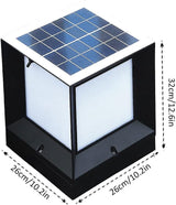 Modern Solar Pathway Lights Minimalist Minimalist Pillar Lamp Fixture with Square Acrylic Shade Garden Solar Lamp | Lumora
