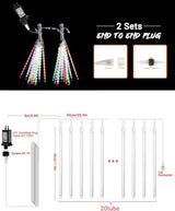 Flacchi Multicolor 20 Tubes Meteor Shower Icicle Light 480 LED Raindrop Lights with Timer - Outdoor String Light | Lumora