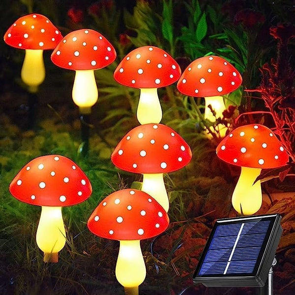 Generic Mushroom Solar Lights Outdoor, Waterproof Mushroom Landscape Lights 8 Lighting Modes Mushroom Garden Fairy | Lumora