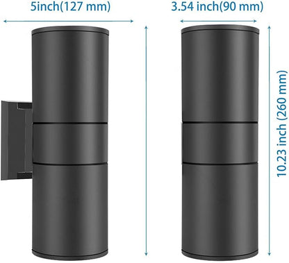 MS-61818 Waterproof up and Down Double Cylinder Wall Sconce Outdoor Wall Lamp Balcony Stair Exterior Corridor Wall Lamp, 10.23 inch Height (with 1pcs)