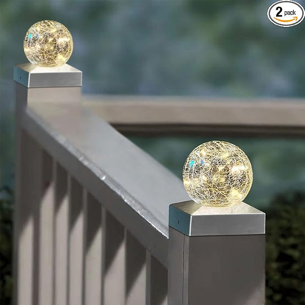 SUNNYPARK 2PK Solar Post Cap Lights -Waterproof Outdoor Cap Lights for Deck, Fence, Patio, LED Garden Decorative | Lumora