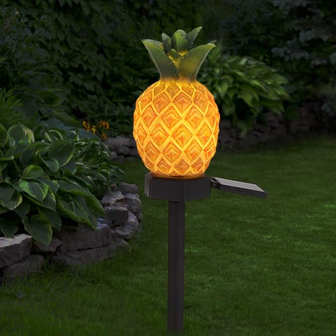 12 Inch Solar Lights for Garden,Cute Cactus Solar Landscape Light,Lifelike Pineapple LED Solar - Outdoor Path Light | Lumora
