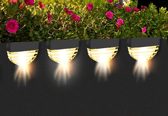 Ulalaza 2Pcs Solar Decking Lights RGB+ Changing Solar Step Lights Outdoor Waterproof Stair Lights for Fence, Deck | Lumora