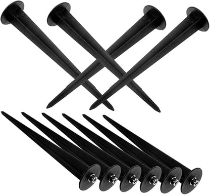 Happyyami 10pcs Reinforced Garden Spike Lights Replacement Stakes for Solar Pathway Lamps and Lightweight Ground Inserts for Landscape Lighting
