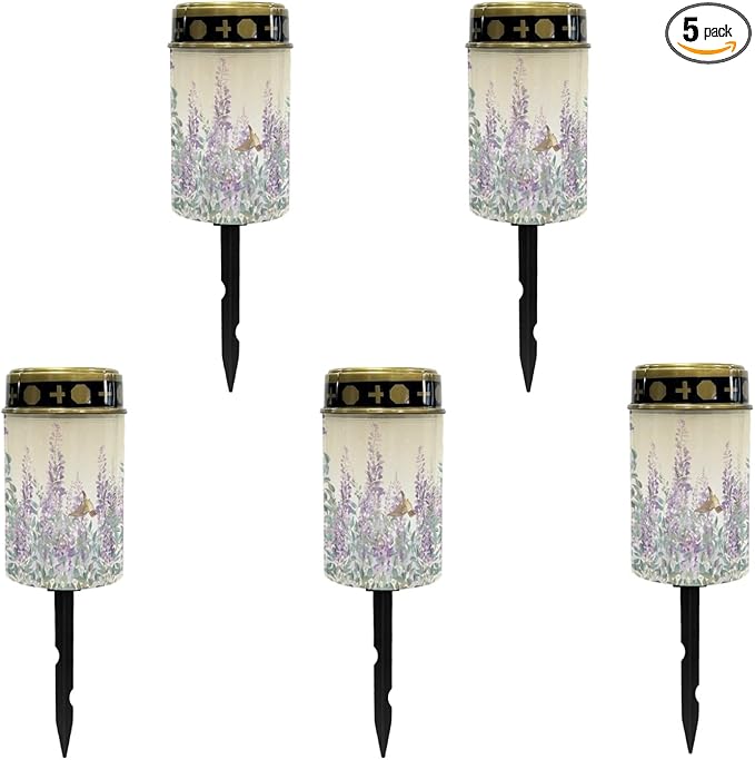 Lavender Solar Lights Outdoor Waterproof Solar Pathway Lights LED Solar Lantern Landscape Lighting Solar Stake Lights,Pretty Spotlight,Wall Light Auto On/Off