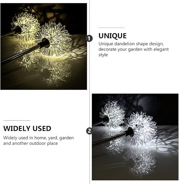 Statue Decor 4Pcs Solar Garden Lights Outdoor Dandelion Shape LED Solar Light Solar Lights Stake Lights Landscape Pathway Lights for Garden Patio Lawn Outdoor Solar Lights