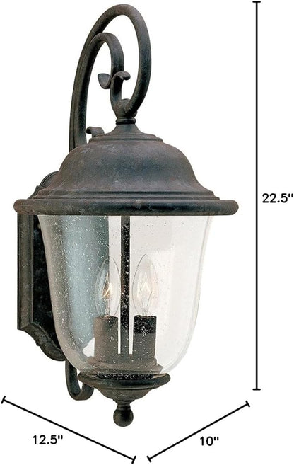 Generation Lighting 2-Light Trafalgar Outdoor Wall Lamp (Oxidized Bronze) 8460-46 | Outdoor Lights Make Charming Wall Lamps for Outdoor Decor | Wall Light Fixture Can Use Torpedo LED Light Bulbs
