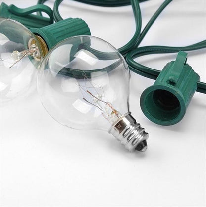 Abeja 50 Feet Patio String Lights with 53 Edison Globe Bulbs and 50 Pack G40 Light Bulbs Replacement, 120V 5W Clear Globe G40 Outdoor String Lights