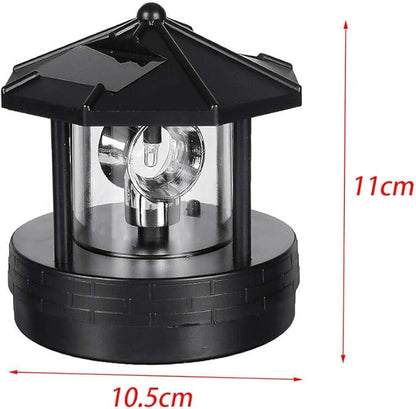 Lighthouse, Solar Powered LED Rotating, Waterproof, Outdoor Decorative Light for Garden, Yard, Patio, 11x10.5 cm, Red