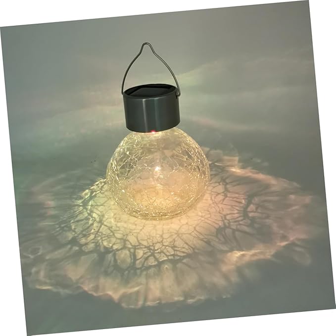 LIFKOME Solar Cracked Glass Lamp Solar Lights for Garden Patio and Decoration Elegant Outdoor Lighting for Romantic Atmosphere