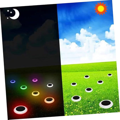 DOITOOL Solar-Powered Garden Lights 2 Pack Ground RGB Led for Outdoor Pathway Landscape