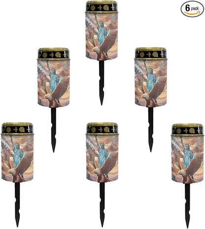 US Flag Eagle Solar Garden Stake Lights Outdoor Waterproof Solar Pathway Light Landscape Lighting Cemetery Solar Lantern,Outdoor Table Lamp,Wall Light Auto On/Off