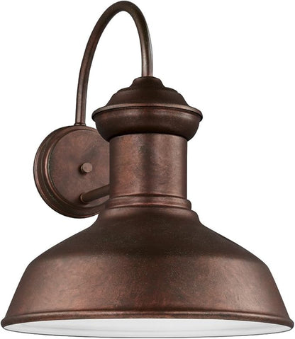 Sea Gull Lighting 8647701-44 Fredricksburg One-Light Outdoor Wall Lantern, Weathered Copper Finish,Large