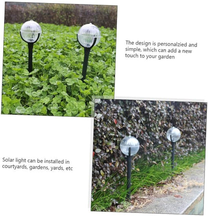 Luxshiny 2pcs Solar Lawn Lights Colorful LED Decorative Outdoor Garden Path Lights Solar Powered Plastic Landscape Lighting for Patio and Yard