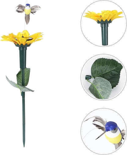 2 Pcs Hummingbird Flying Simulation Solar Hummingbird Garden Stakes Decorative Fluttering Hummingbirds Yard Decorations for Patio Outdoor Decorations